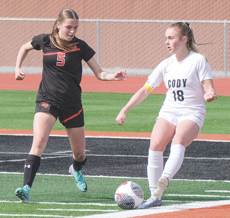 Aubree Fisher (left) will remain in Powell at the next level, opting to sign with Northwest College to continue her soccer career this fall.
TRIBUNE PHOTO BY SETH ROMSA